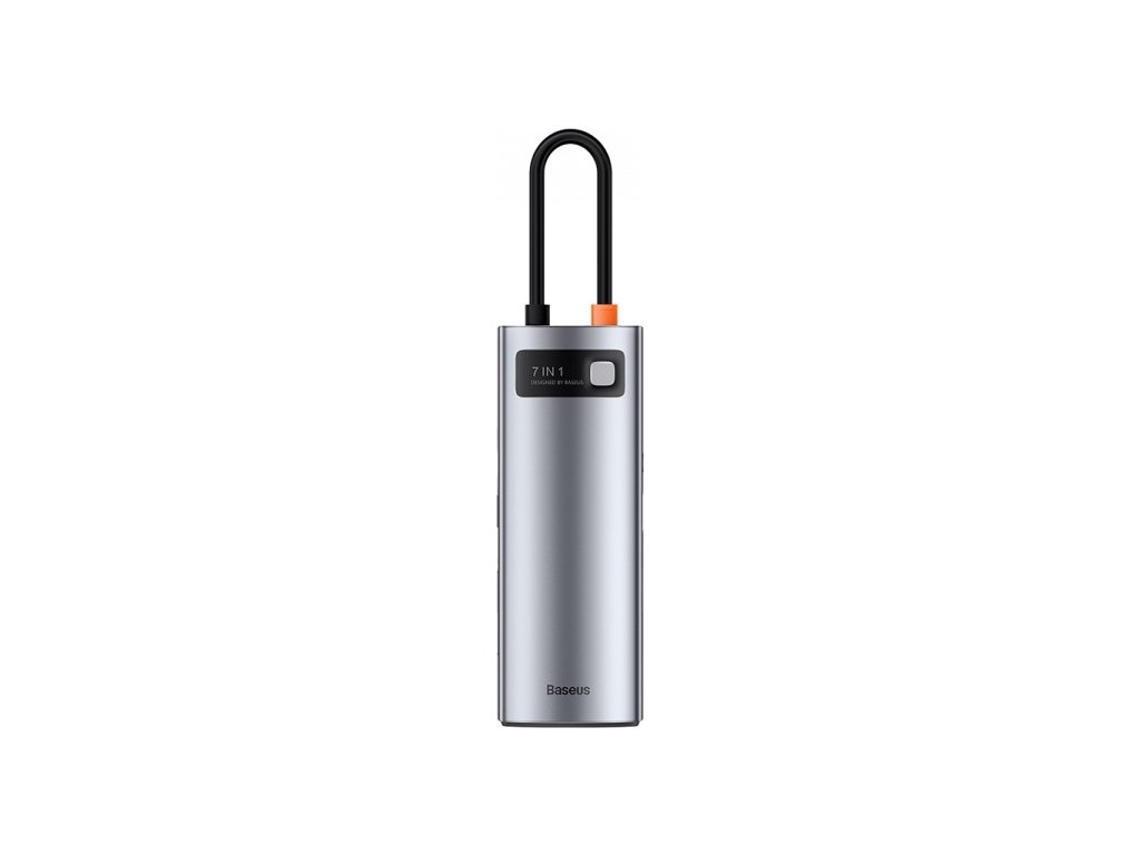 Baseus HUB Metal Gleam series 7-in-1 Multifunctional (Type-C to 2x USB 3.0, PD 100W / HDMI 4K 30Hz / RJ45 1Gbps, Type-C basic) Gray (WKWG020113)