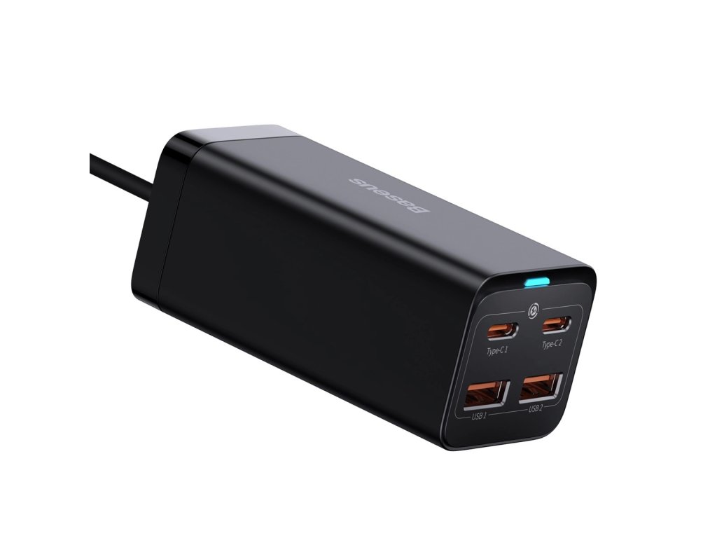 Baseus GaN3 Pro stolní rychlonabíjecí adaptér 2x USB-A, 2x Type-C 100W černá