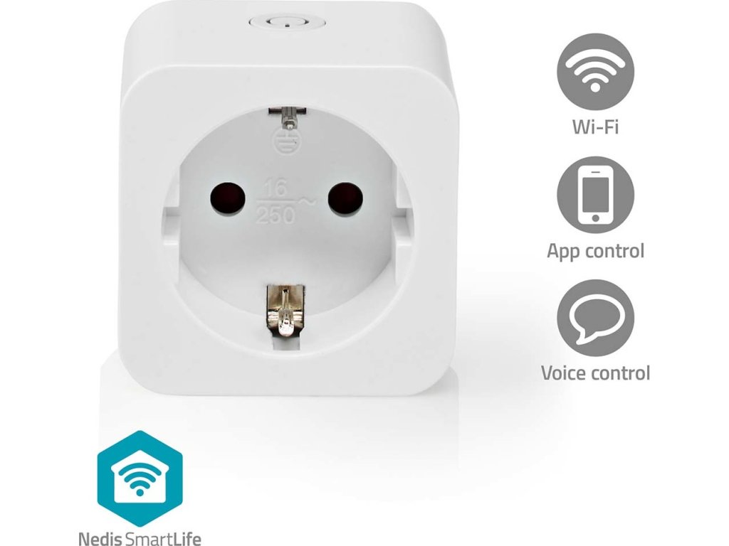 SmartLife Chytrá Zásuvka | Wi-Fi | IP21 | Měřič výkonu | 3680 W | Type F (CEE 7/3) | 0 - 55 °C | Android™ / IOS | Bílá | 1 kusů