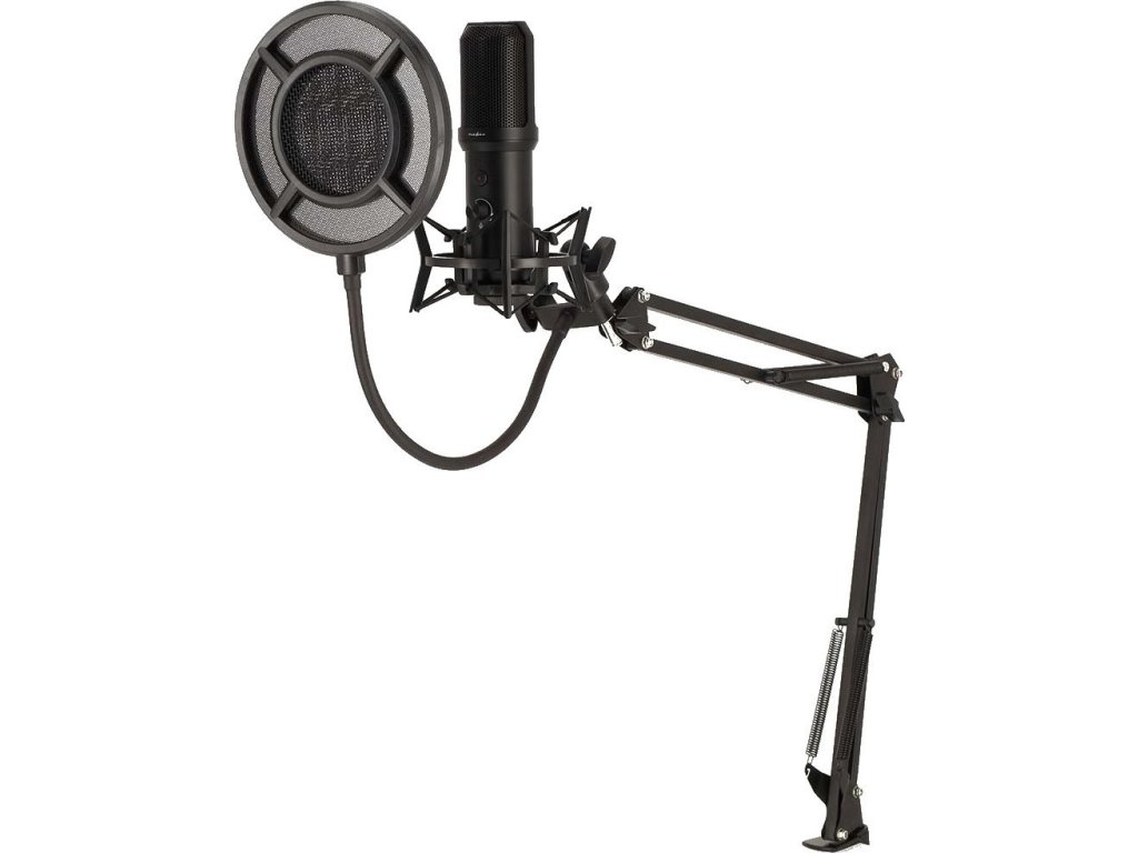 Streamovací a Herní Mikrofon | Pro použití: Notebook / Stolní | USB-A | Vypínač | POP Filter