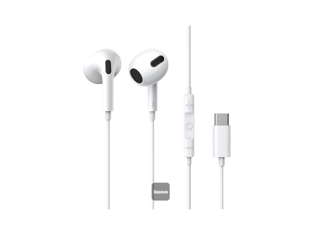 Baseus Earphone Encok C17 in-ear wired earphone with Type-C and microphone White (NGCR010002)