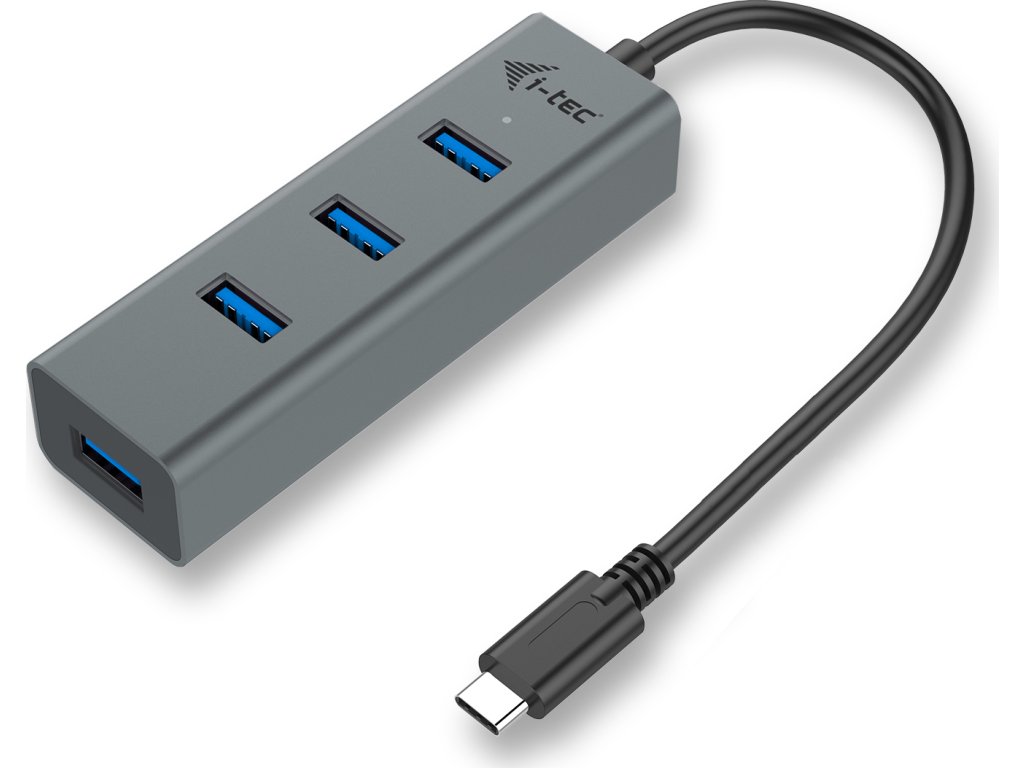 i-tec USB HUB 3.1 Type C METAL/ 4 porty/ USB 3.0/ šedý