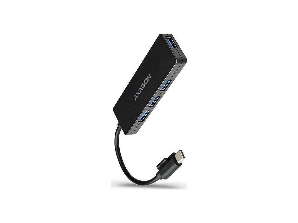 AXAGON HUE-G1C, 4x USB 3.2 Gen 1 SLIM hub, kabel Type-C 14cm napevno