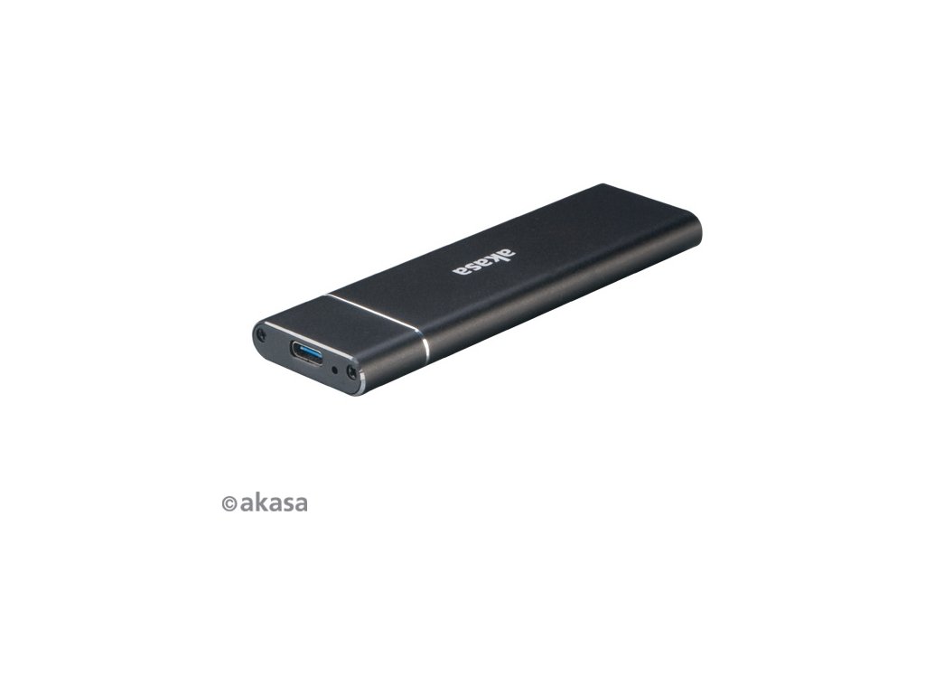 AKASA externí box pro M.2 SSD SATA II/III / AK-ENU3M2-02 / USB Type-C / hliníkový / černý