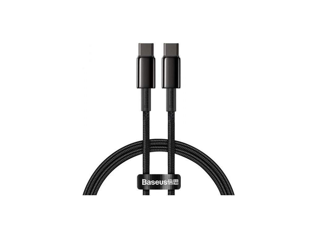 Baseus Type-C - Type-C cable Tungsten Gold Fast charging and data 100W (20V/5A) 1m Black (CATWJ-01)