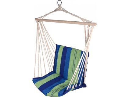 Houpací síť k sezení 95x50cm modro-zelená