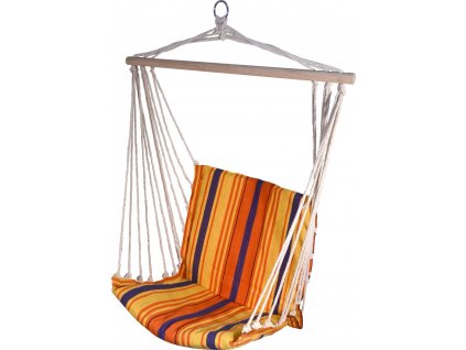Houpací síť k sezení 95x50cm červeno-oranžová