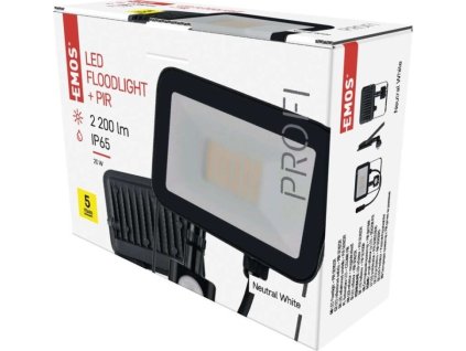 LED reflektor INOVO s pohybovým čidlem, 20W, antracit,  neutrální bílá
