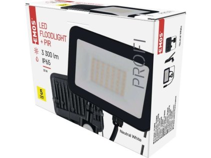 LED reflektor INOVO s pohybovým čidlem, 30W, antracit,  neutrální bílá