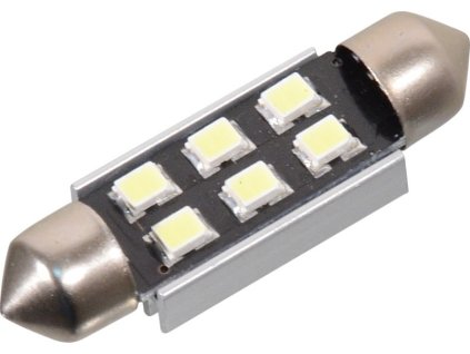 Žárovka 6 SMD LED 12V suf. SV8.5 38mm s rezistorem CAN-BUS bílá