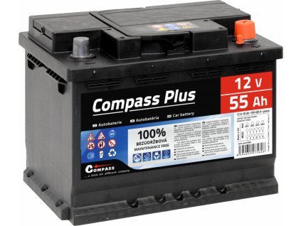 Autobaterie COMPASS PLUS 12V 55Ah 420A