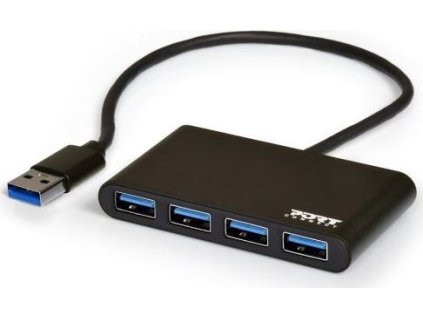 PORT CONNECT USB HUB, 4x USB 3.0, černý