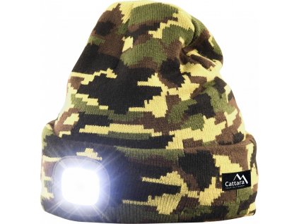 Čepice ARMY s LED svítilnou USB nabíjení