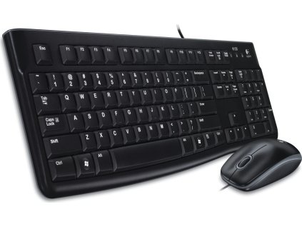 Logitech set MK120/ Drátová klávesnice + myš/ USB/ CZ/SK/ černý