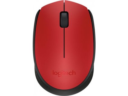 Logitech myš M171/ Bezdrátová/ Optická/ 1000dpi/ USB přijímač/ červená