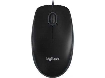 Logitech B100/Kancelářská/Optická/800DPI/Drátová USB/Černá