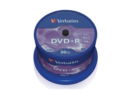 VERBATIM DVD+R(50-Pack),Spindl/MattSlvr/16x/4.7GB