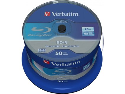 VERBATIM BD-R Blu-Ray SL DataLife 25GB/ 6x/ 50pack/ spindle