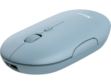 TRUST PUCK/Cestovní/Optická/1 600 DPI/USB+BT/Modrá