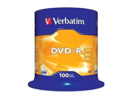 VERBATIM DVD-R(100-Pack)Spindl/MattSlvr/16x/4.7GB