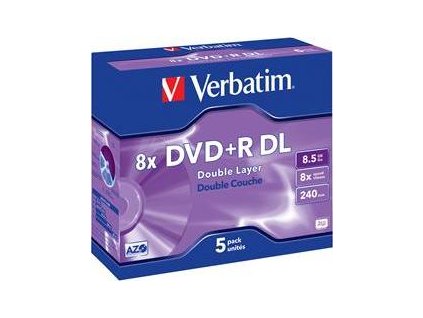 VERBATIM DVD+R(5-pack)DoubleLayer/Jewel/8x/8,5GB