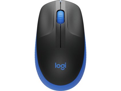 Logitech M190/Kancelářská/Optická/1 000 DPI/Bezdrátová USB/Černá-modrá