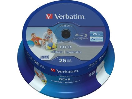 VERBATIM BD-R SL(25-Pack)Spindl/6x/25GB/Printable
