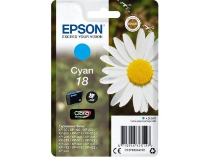 Epson inkoustová náplň/ T1802/ Singlepack 18 Claria Home Ink/ azurová
