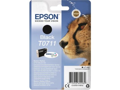 Epson inkoustová náplň/ T0711/ Singlepack T0711 DURABrite Ultra Ink/ Černá