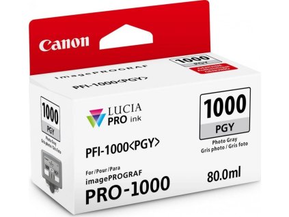 Canon inkoustová náplň PFI-1000 (photo grey, 80ml) pro Canon imagePROGRAF PRO-1000