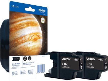 BROTHER inkoustová náplň LC-1240BKBP2/ multipack/ 2x černá