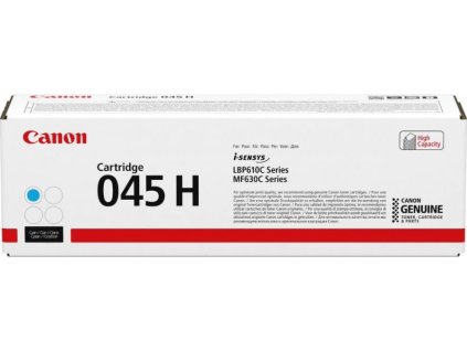 Canon originální toner CRG-045H C (azurová, 2200str.) pro i-SENSYS MF635Cx, MF633Cdw, MF631Cn, LBP613Cdw, LBP611Cn