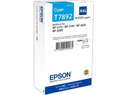 Epson inkoustová náplň/ C13T789240/ WF-5620/ WF-5690/ XXL/ azurová