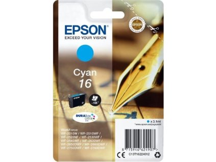 Epson inkoustová náplň/ T1622/ Singlepack 16 DURABrite Ultra Ink/ azurová