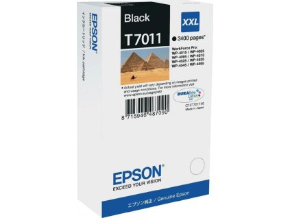 Epson inkoustová náplň/ C13T70114010/ WP-4000/ 4500/ 3 400 stran/ XXL Černá
