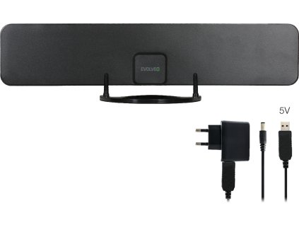 EVOLVEO Xany 2B, 230/5V, aktivní pokojová anténa FM/DAB+/DVB-T2, filtr LTE,4G,5G