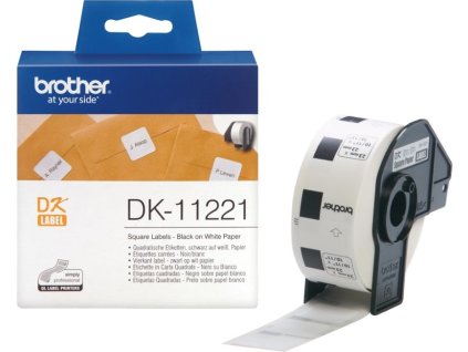 BROTHER papírové štítky DK-11221/ QL/ čtvercové štítky/ 1000ks/ 23 x 23mm