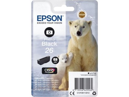 EPSON inkoustová náplň C13T26114012 / Foto černá