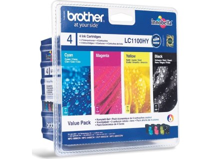 BROTHER inkoustová náplň LC-1100HY VALBP/ multipack/ Černá + tři barvy