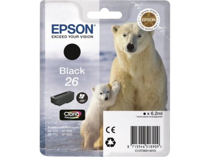 Epson inkoustová náplň/ C13T26014012/ Singlepack 26 Claria Premium Black