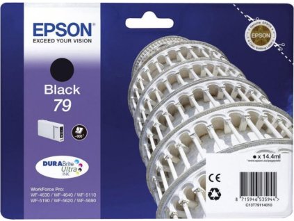 Epson inkoustová náplň/ C13T79114010/ 79 DURABrite Ultra/ WF-5110DW/ WF-5190/ WF-5620/ WF-5690/ černá