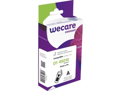 WECARE ARMOR páska kompatibilní s DYMO S0720500,Black/Transparent,12MM*7M
