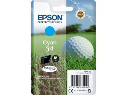 Epson inkoustová náplň/ C13T34624010/ 34 DURABrite Ultra/ WorkForce Pro WF-3720DWF/ azurová