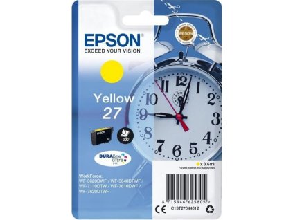 Epson inkoustová náplň/ T2704/ Singlepack 27 DURABrite Ultra Ink/ Žlutá