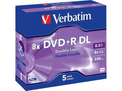 VERBATIM DVD+R DoubleLayer 8,5GB/ 8x/ Jewel/ 5pack