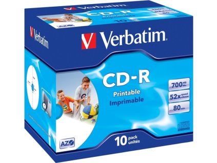 VERBATIM CD-R80 700MB DLP/ 52x/ printable/ jewel/ 10pack