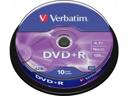 VERBATIM DVD+R 4,7GB/ 16x/ 10pack/ spindle