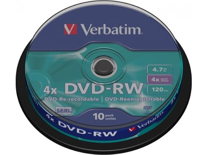VERBATIM DVD-RW 4,7GB/ 4x/ 10pack/ spindle