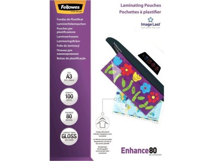 FELLOWES laminovací fólie/ formát A3/ 80 mic ImageLast/ velikost 303x426 mm/ lesklé/ 100 pack