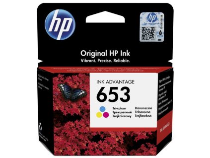 HP inkoustová náplň 653 tříbarevná